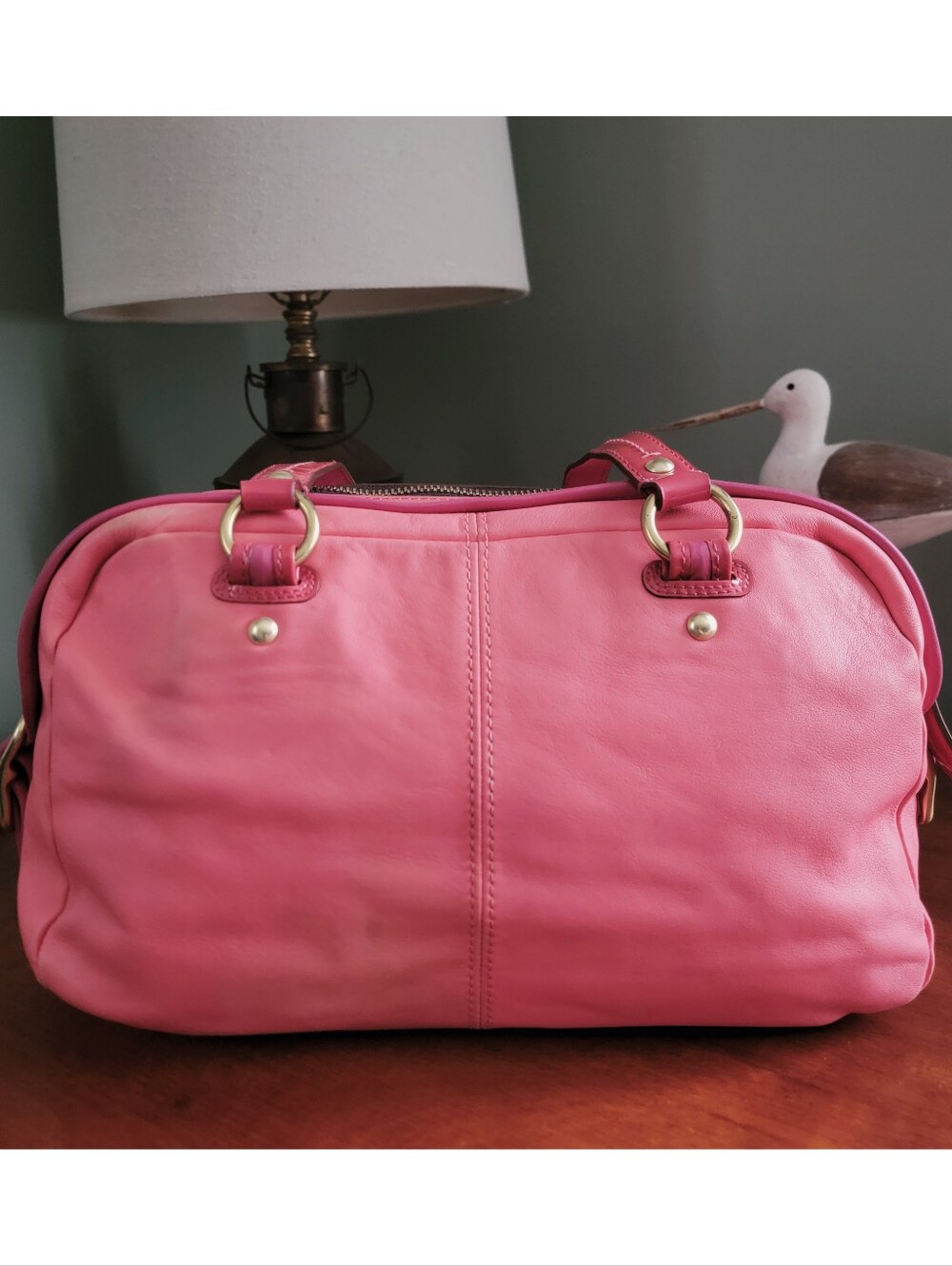Coach 13382 Bonnie Satchel Pink Colorblock Leather Shoulder Bag Y2K - Picture 3 of 16